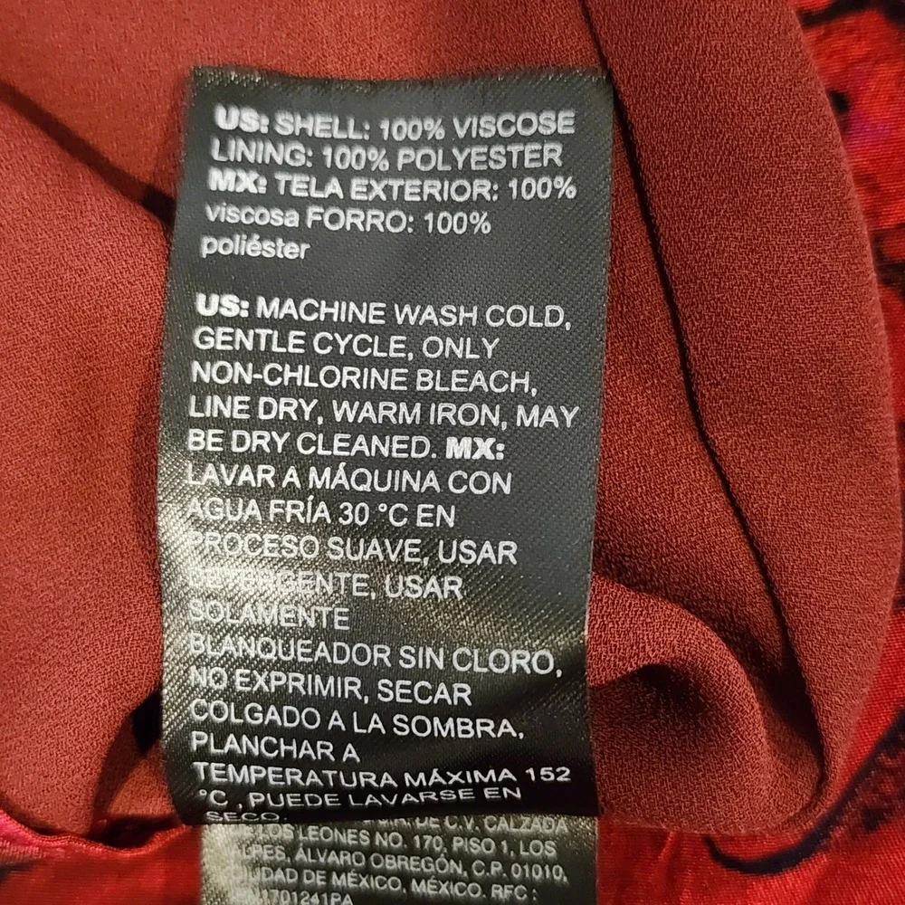 White House Black Market Ruched Midi Dress Kaleidoscope M Indulgent Red Sz 6 NEW
